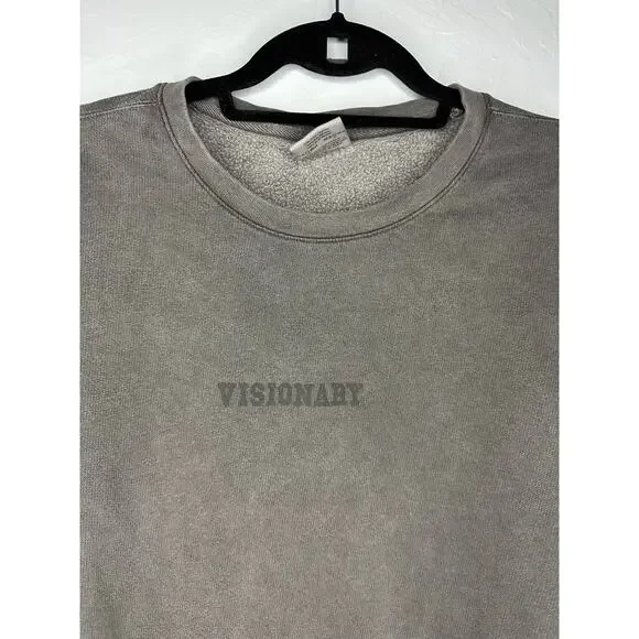 Comfort Colors "Visionary" Crewneck Sweatshirt Size Large Gray Lightweight - Picture 2 of 6